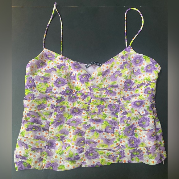 ZARA FLORAL TOP - Picture 1 of 3
